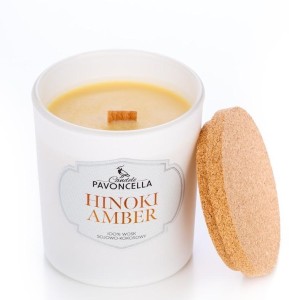 ŚWIECZKA SOJOWA HINOKI AMBER BIAŁA 135G