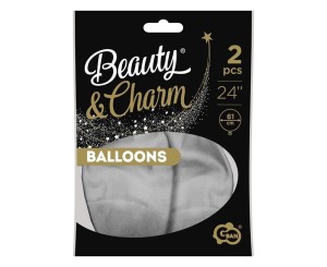 BALONY BEAUTY&CHARM PLATYNOWE SREBRNE 2SZT