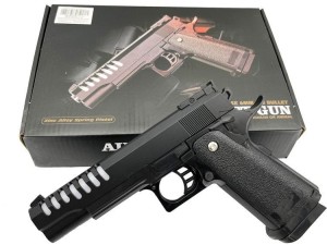 PISTOLET V11 PÓŁMETALOWY 22CM, CABO-TOYS