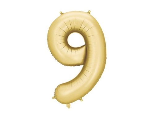 Balon foliowy cyfra 9 86cm złoty