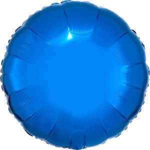 BALON FOLIOWY METALIK NIEBIESKI OKRĄGŁY 43CM