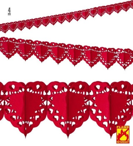 Girlanda z czerwonymi sercami 4m