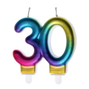 ŚWIECZKA URODZINOWA 30 KOLOROWA