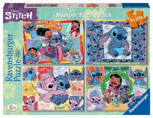 PUZZLE DLA DZIECI 2D 4X100 DISNEY STITCH