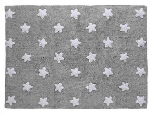 Dywan Bawełniany Grey Stars White 120x160cm