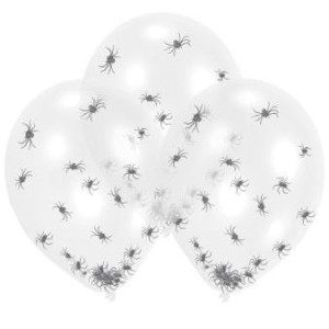 BALONY LATEKSOWE CLEAR SPIDER FILLED 27,5CM 6SZT