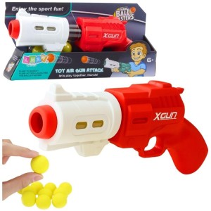 PISTOLET NA MIĘKKIE KULKI PIANKOWE 6 KULEK