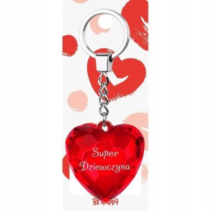 BRELOK SERCE SUPER DZIEWCZYNA, BE-HAPPY GIFTS