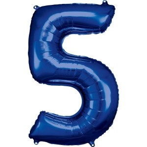 BALON FOLIOWY CYFRA 5 NIEBIESKA 57X86CM