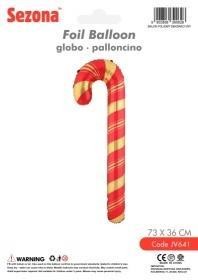 BALON BOŻE NARODZENIE LASKA CUKROWA CZEROWNA 73X36