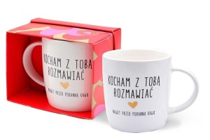KUBEK PREZENTOWY KOCHAM Z TOBĄ ROZMAWIAĆ, KUKARTKA
