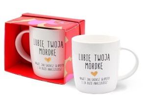 KUBEK PREZENTOWY LUBIĘ TWOJĄ MORDKĘ, KUKARTKA