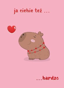 KARNET B6 WALENTYNKI - KAPIBARA