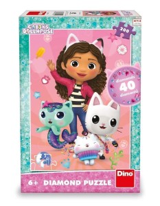 PUZZLE 200 Z DIAMENCIKAMI, KOCI DOMEK GABI