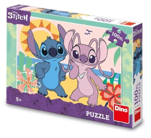 Puzzle 100 XL Stitch na plaży, Dino Toys