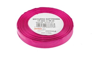 WSTĄŻKA SATYNOWA FUKSJA 12MMX32M