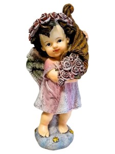 FIGURKA ANIOŁ KWIATY 17CM