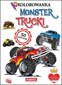 KOLOROWANKA Z NAKLEJKAMI. MONSTER TRUCKI