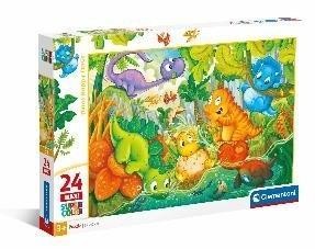 PUZZLE 24 MAXI SUPER KOLOR DINOS HAPPY OASIS
