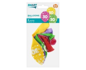 BALONY LICZBA 30 URODZINY 30CM 5SZT