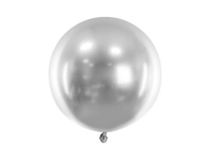BALON OKRĄGŁY GLOSSY SREBRNY 60CM