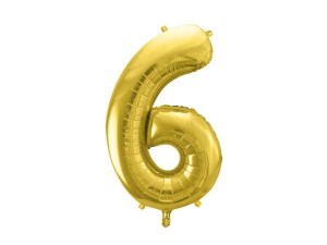 BALON FOLIOWY 6 JASNY ZŁOTY 72CM