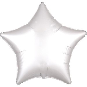 BALON FOLIOWY LUSTRE BIAŁY GWIAZDA 48CM