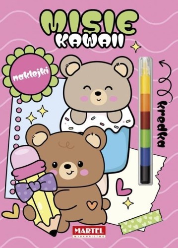 Modułowa kredka. Kawaii misie z naklejkami