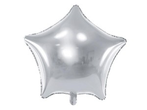 BALON FOLIOWY GWIAZDKA 48CM SREBRNA