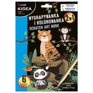 WYDRAPYWANKA I KOLOROWANKA 2W1 ZWIERZĘTA KIDEA