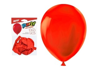 BALON DMUCHANY CZERWONY 26CM 12SZT
