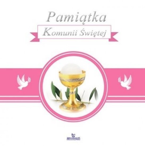 Pamiątka Komunii Świętej - różowa