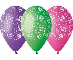 BALONY PREMIUM W DNIU URODZIN 30CM 5SZT
