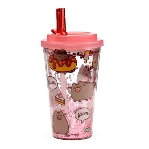 KUBEK Z SŁOMKĄ I POKRYWKĄ PUSHEEN FOODIE, PUCKATOR