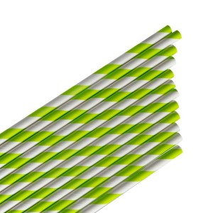 SŁOMKI PAPIEROWE PASKI LIMONKOWE 144SZT