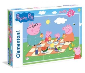 PUZZLE 24 MAXI SUPER KOLOR PEPPA PIG, CLEMENTONI