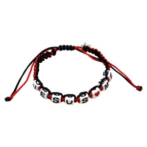 BRANSOLETKA ZE SZNURKA JESUS LOVE ME