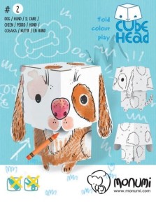 CUBE HEAD. PIES. ZŁÓŻ I POKOLORUJ, PRACA ZBIOROWA