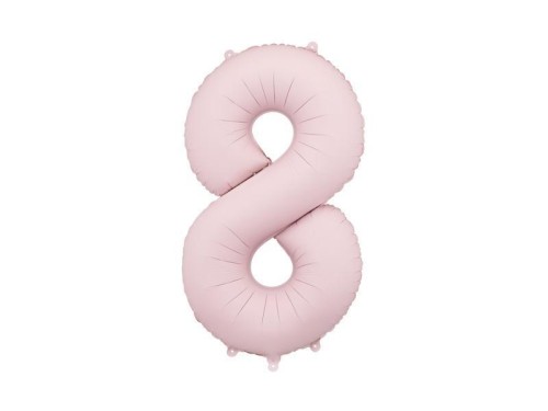 Balon foliowy cyfra 8 86cm jasny różowy