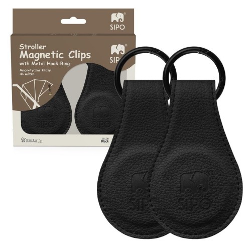 Klipsy magnetyczne do wózka czarne 2szt, Sipo
