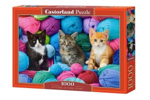 PUZZLE 1000 KOTY W KŁĘBKACH WEŁNY CASTOR