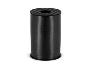 WSTĄŻKA PLASTIKOWA CZARNA 5MMX225M, PARTYDECO