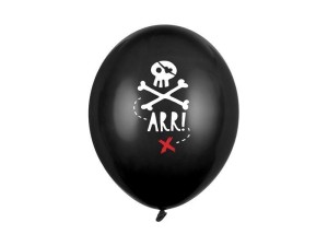 BALONY PIRACI PASTEL BLACK30CM 6SZT