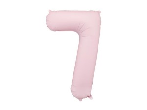 BALON FOLIOWY CYFRA 7 86CM JASNY RÓŻOWY