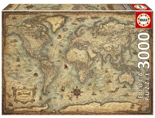 Puzzle 3000 Mapa świata, Educa