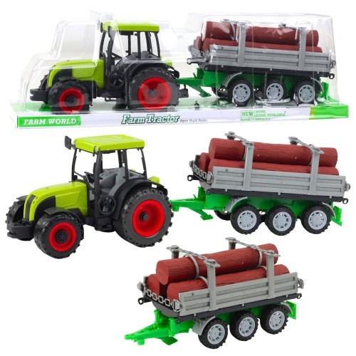 Traktor rolniczy z przyczepą do drewna, Leantoys