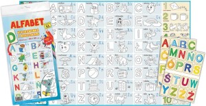 ALFABET. KOLOROWANKA Z NAKLEJKAMI. FORMAT XL