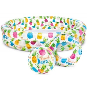 BASEN TROPIKALNY Z PIŁKĄ I KOŁEM 132X28CM