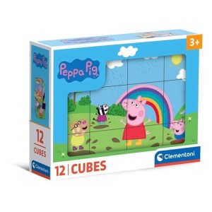 KLOCKI ŚWINKA PEPPA 12EL, CLEMENTONI