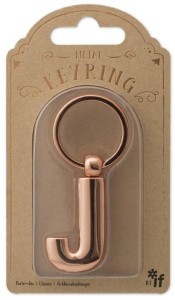 METALOWY BRELOK DO KLUCZY LITERA J KEYRING, IF